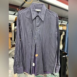 Versace Purple Striped Dress Shirt